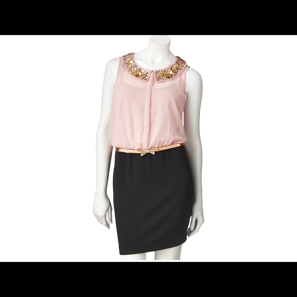 CANDIE’S Sequin Peter Pan Collar Dress